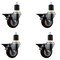 Service Caster 3.5'' Maroon Poly Swivel 1-7/8'' Expanding Stem Caster Set with Brake, 4PK SCC-EX20S3514-PPUB-MRN-PLB-178-4 - alternate 1